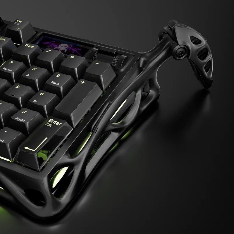 Close-up of GravaStar K98 Pro Black keyboard frame and keys