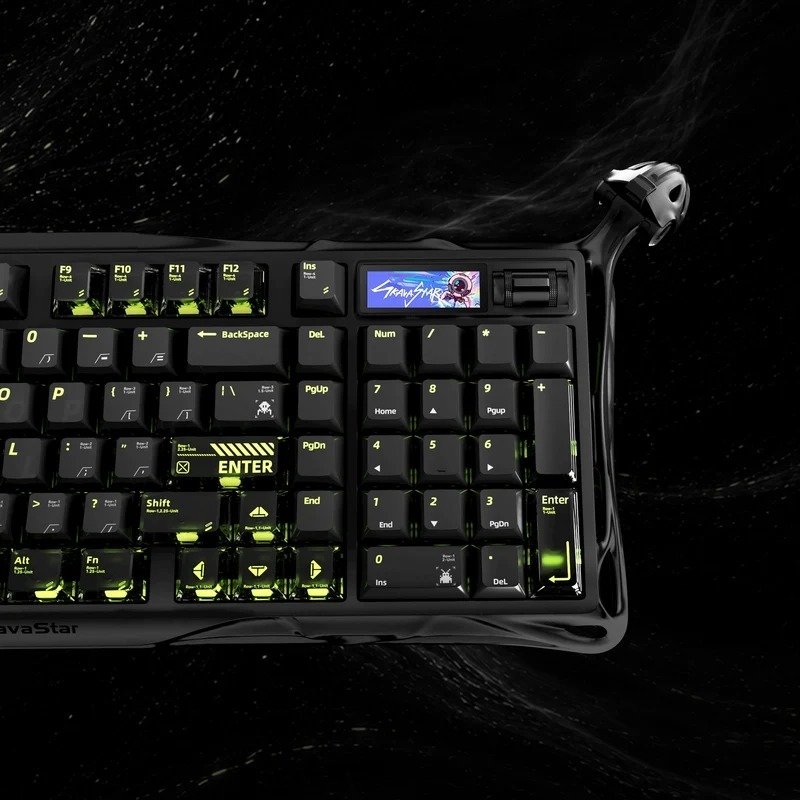 GravaStar K98 Pro Black keyboard number pad and display screen